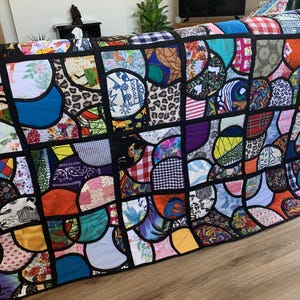 Stained glass patchwork quilt