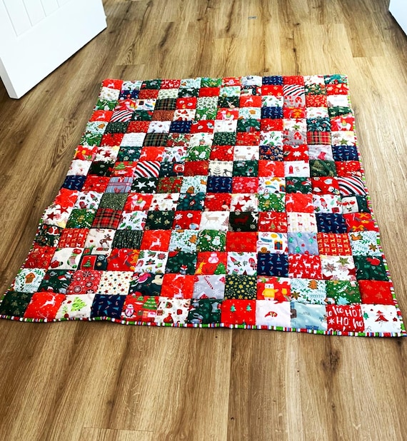 Hand Made Christmas Patchwork Quilt