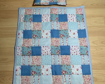 Dolls Pram quilt and pillow set