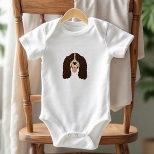Custom Spaniel Infant Onesie For Baby Shower Gift Embroidered Cute Baby Clothes