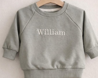 Embroidered Baby Sweatshirt, Custom Organic Cotton Jumper