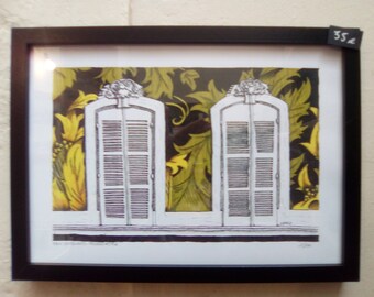 Framed drawing "False Sequence" series 30x40cm, Poster, ready to hang