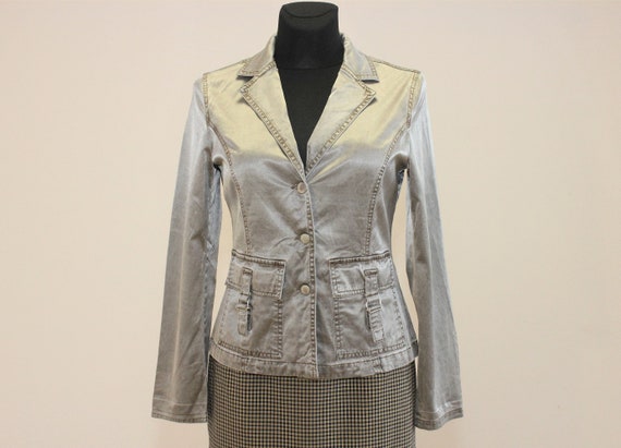 silver evening jacket womens