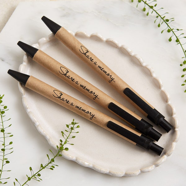 Share a Memory Kraft Funeral Pens - Ideal for Condolence Book, Celebration of Life, Memorial, Remembrance