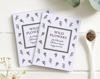 10 Filled Wildflower Seed Packet Funeral Favours (UK Delivery Only) - Remembrance, Condolence, Memorial, Sympathy, Celebration of Life