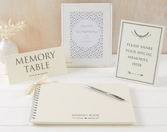 A4 Ivory Funeral Memory Book Collection - Create a Beautiful Memory Table