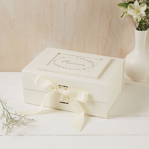 Medium A5 Ivory Card Memory Keepsake Box - Funeral, Memorial, Bereavement, Sympathy Gift