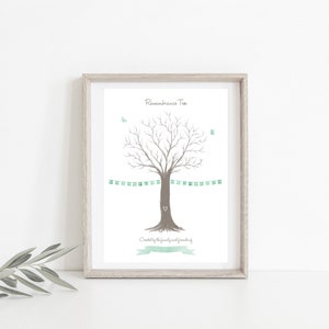 Fingerprint Remembrance Tree Memorial Print Kit A Creative Alternative to a Condolence Book image 1