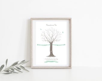 Fingerprint Remembrance Tree Memorial Print Kit - A Creative Alternative to a Condolence Book