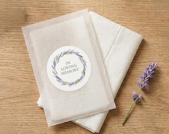 10 bomboniere funebri in carta velina - Decorazione alla lavanda