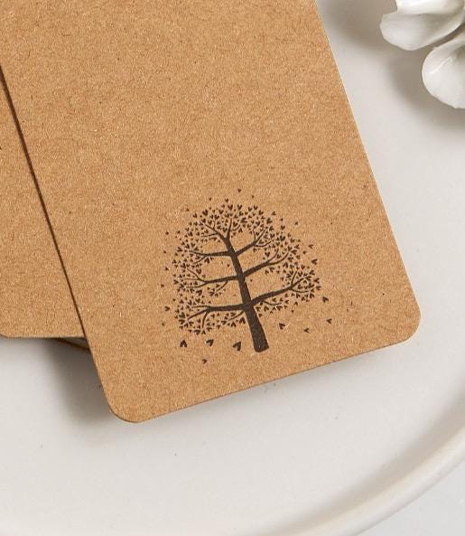 ANGEL & DOVE 25 Kraft Bubble Funeral Favour Tags