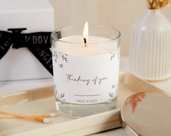 Thinking of You Gift Boxed Soy Wax Remembrance Candle with Silver Lid