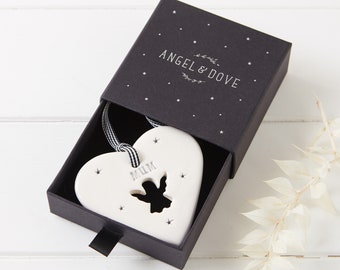 Mum Ceramic Heart Memorial Decoration - Sympathy Gift