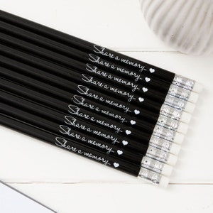 Share a Memory Pencils - for Funeral Guest Book, Condolence Book or Favours