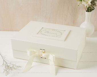 Large Ivory Card Memory Keepsake Box - Funeral, Memorial, Bereavement, Sympathy Gift