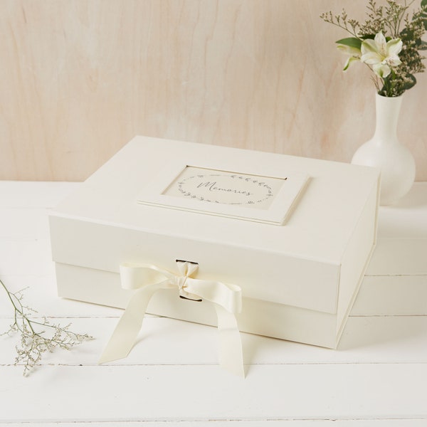 Large Ivory Card Memory Keepsake Box - Funeral, Memorial, Bereavement, Sympathy Gift