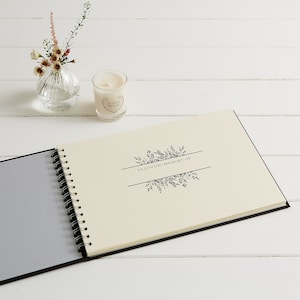 Large A4 Luxury Black Memory Book & 2 Signs Set Perfect for Funeral Condolence Book, Celebration of Life, Remembrance, Memorial image 2