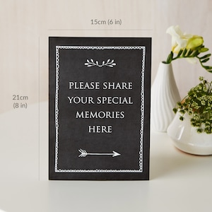 Large A4 Luxury Black Memory Book & 2 Signs Set Perfect for Funeral Condolence Book, Celebration of Life, Remembrance, Memorial image 9
