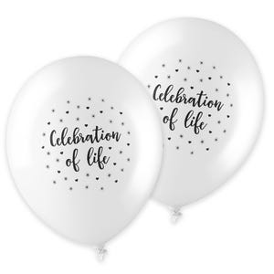 25 White 'celebration of Life' Funeral Remembrance Balloons. 100%