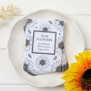 Sunflower Seed Packet Funeral Favour Envelopes (Seeds not included) - Remembrance, Memorial, Sympathy, Celebration of Life