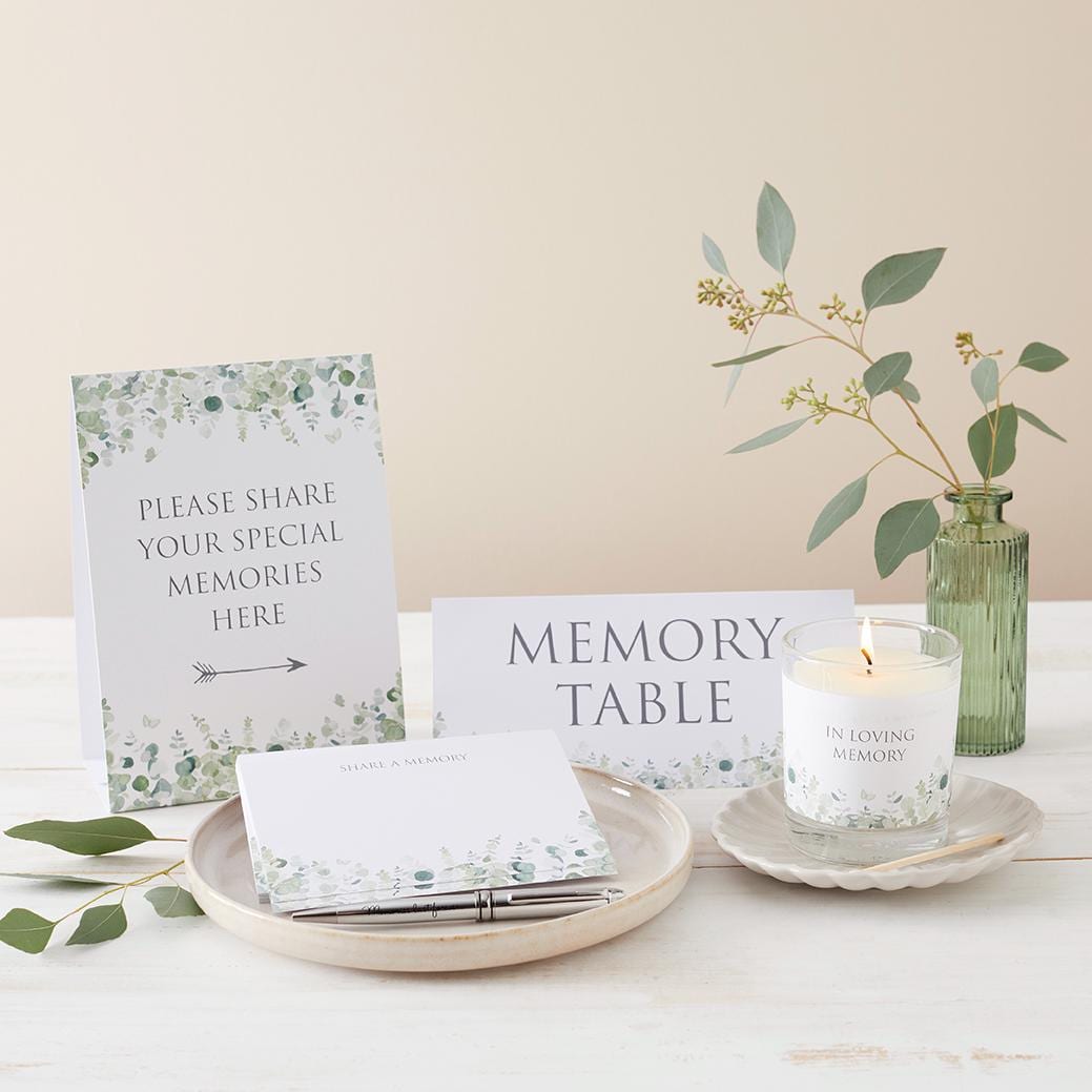 Eucalyptus Funeral Memory Table Collection - Memorial, Celebration...