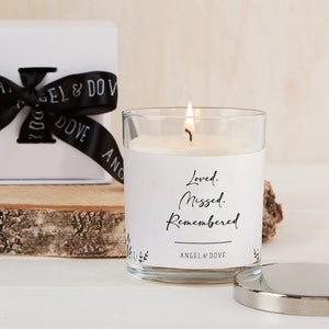 Loved Missed Remembered - Geschenkbox Erinnerungskerze Sympathiegeschenk mit Deckel