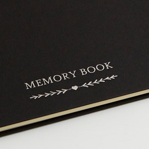 Large A4 Luxury Black Memory Book & 2 Signs Set Perfect for Funeral Condolence Book, Celebration of Life, Remembrance, Memorial image 5