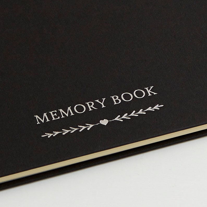 Large A4 Luxury Black Memory Book & 2 Signs Set Perfect for Funeral Condolence Book, Celebration of Life, Remembrance, Memorial image 5