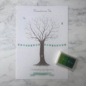 Fingerprint Remembrance Tree Memorial Print Kit A Creative Alternative to a Condolence Book image 4