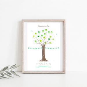 Fingerprint Remembrance Tree Memorial Print Kit A Creative Alternative to a Condolence Book image 2