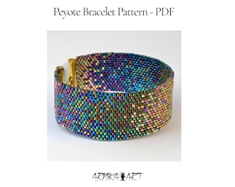 Irida - ペヨーテブレスレットパターンPDF – 奇数ペヨーテ、ミユキビーズ、オンブレ
