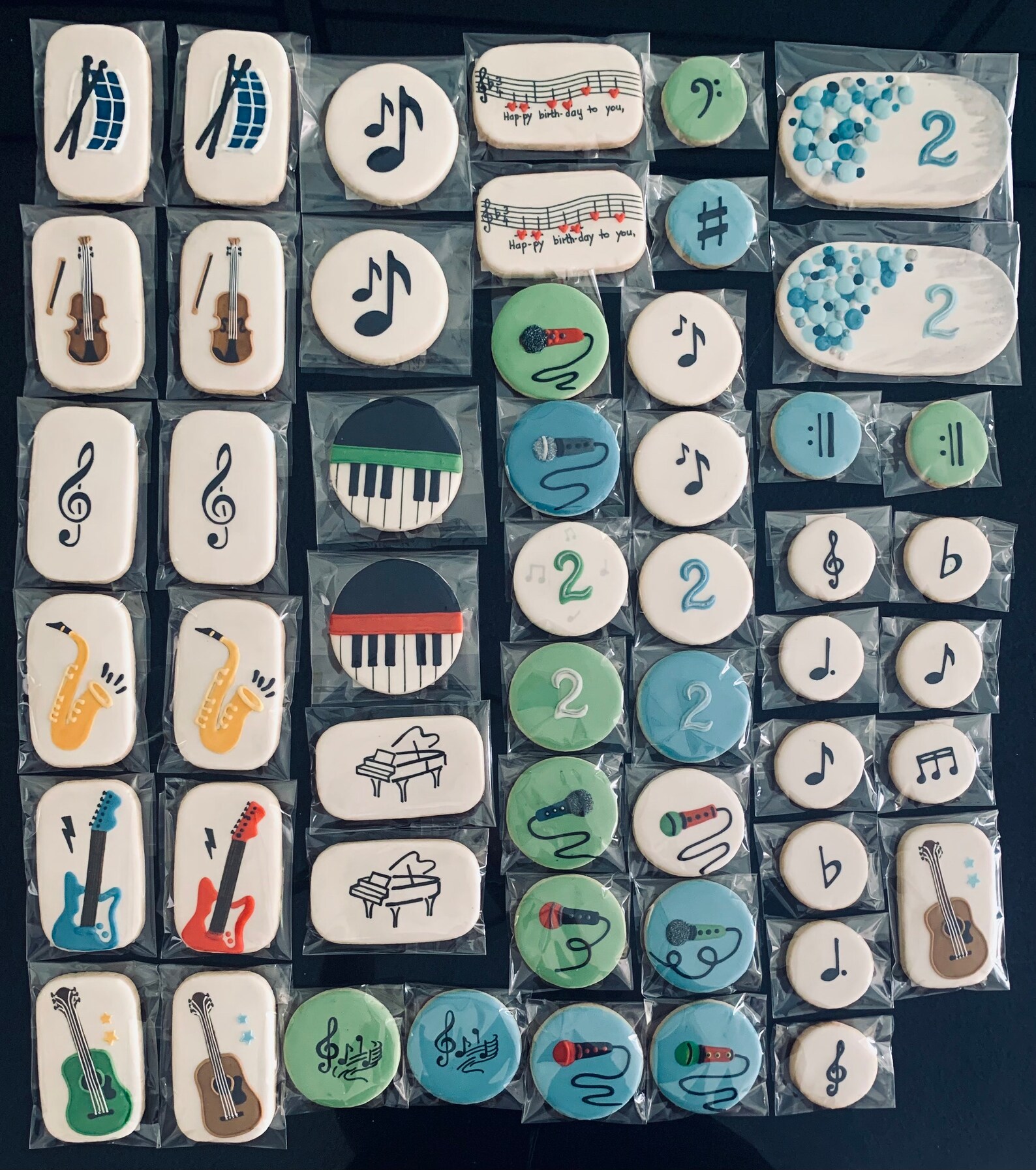 Music Concert Sugar Cookies, Music Instruments, Violin, Piano, Guitar ...