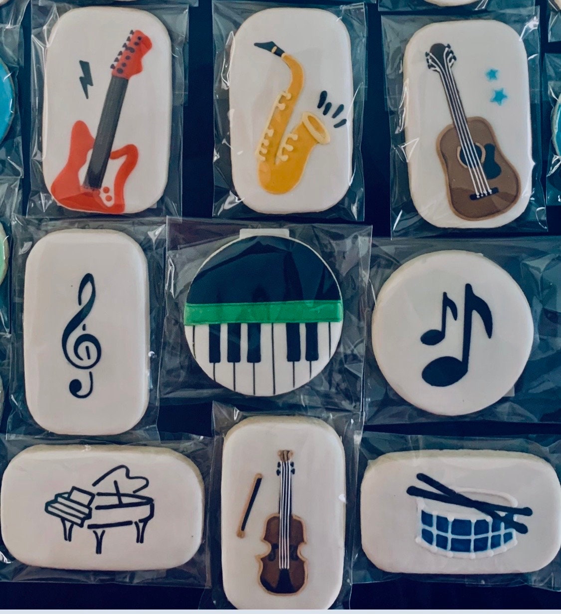 Music Concert Sugar Cookies, Music Instruments, Violin, Piano, Guitar ...