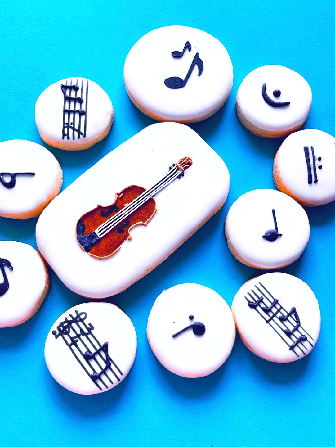 Violin With Music Notes Sugar Cookies for Orchestra, Band Celebrations ...