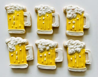 Beer mug sugar cookies 2.5 inch Beer festival cookies, Octoberfest cookies, Father’s Day, gift, celebration, Beer lovers cookies. 15 pieces