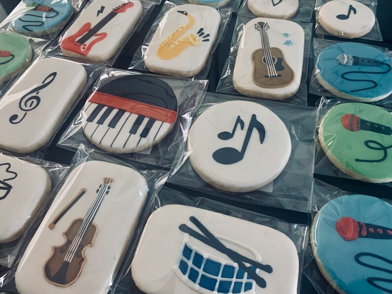 Music Concert Sugar Cookies, Music Instruments, Violin, Piano, Guitar ...