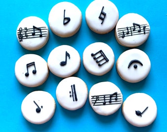 Mini Music Notes Sugar Cookies Half Pound. Music Event Celebration Rehersal Concert Birthday Cookies Celebration. Cookies for music lovers.