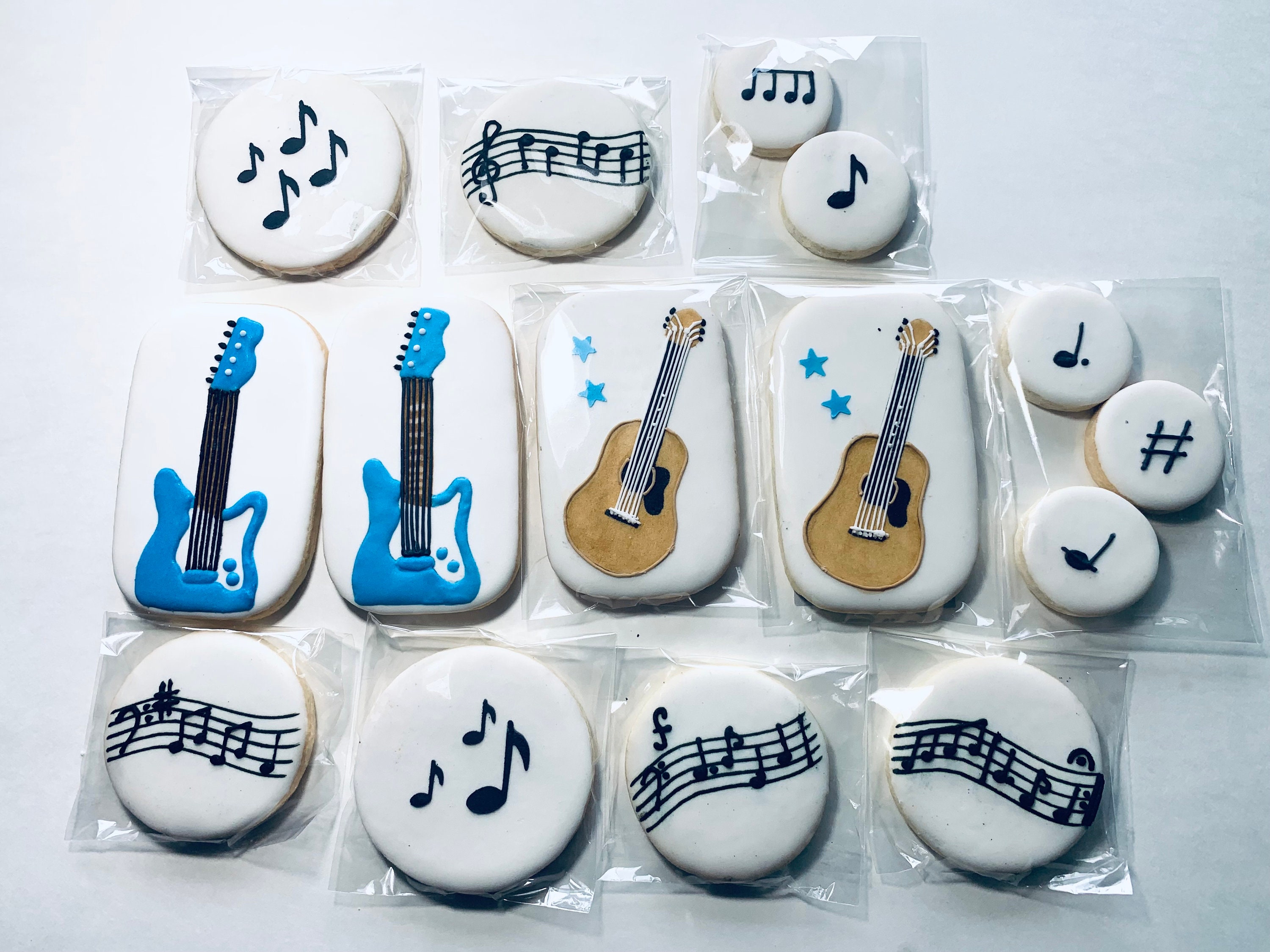 Guitar Sugar Cookies, Electric Guitar, Acoustic Guitar Cookies, Band ...