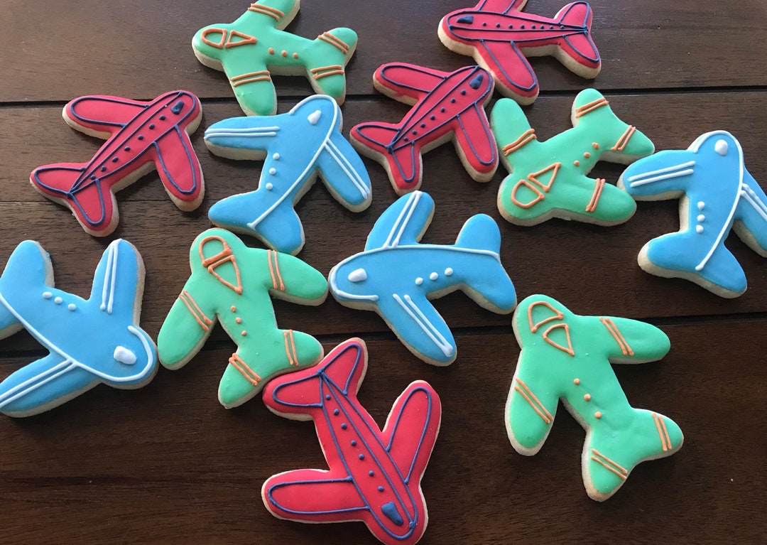 Aviation Airplane Sugar Cookies Pilot Gift Baby Shower Etsy