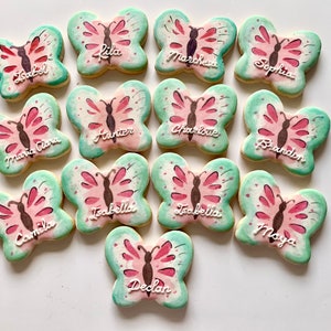 Butterfly World Pastel Color Butterfly Cookies, Hand Painted Cookies, Decorated Butterfly Cookies.
