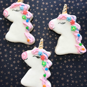 Unicorn Sugar Cookies, One Dozen Unicorn kids birthday gift, baby shower party favor