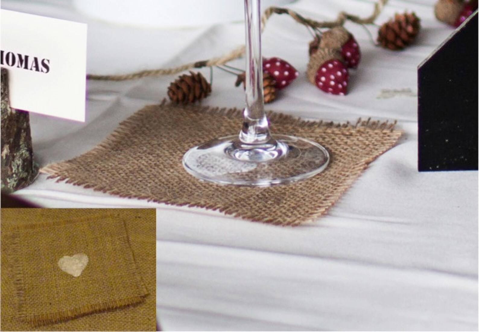 Woodland Rustic Wedding Table Coasters Natural Hessian With Etsy UK