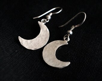 Crescent Moon Earrings   |  925 Sterling Silver  |  Witchy Jewelry