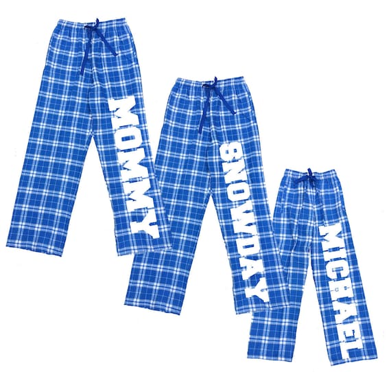 Personalized Family Pajama Pants in Royal Custom Text to Etsy