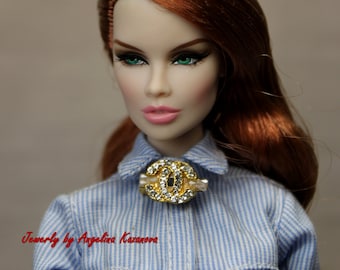 Nu Face Pin-brooch for dolls Fashion Royalty Barbie and other dolls 10/"-20/"