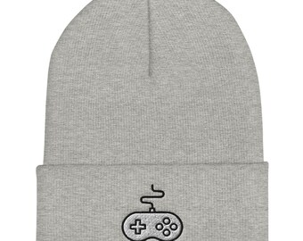 Game Controller Graphic Embroidered Cuffed Beanie