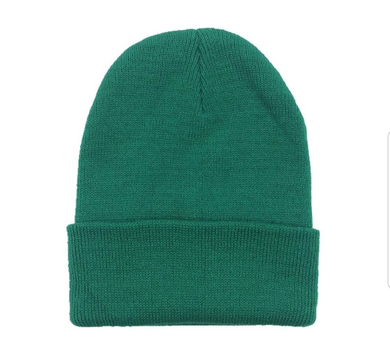 Solid Dark Green Unisex Winter Beanie