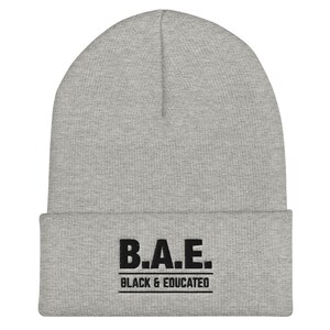 B.A.E. Black & Educated Graphic Embroidered Cuffed Beanie