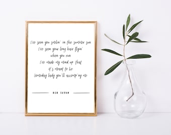 DIGITAL DOWNLOAD- You'll Accomp'ny Me - Bob Seger Lyrics - Classic rock - Lyrics Art - Song Lyrics Art