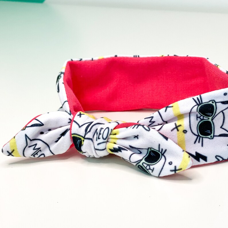 Coral SALE INVENTAIRE Headband 6-12 MONTHS Cool Cat